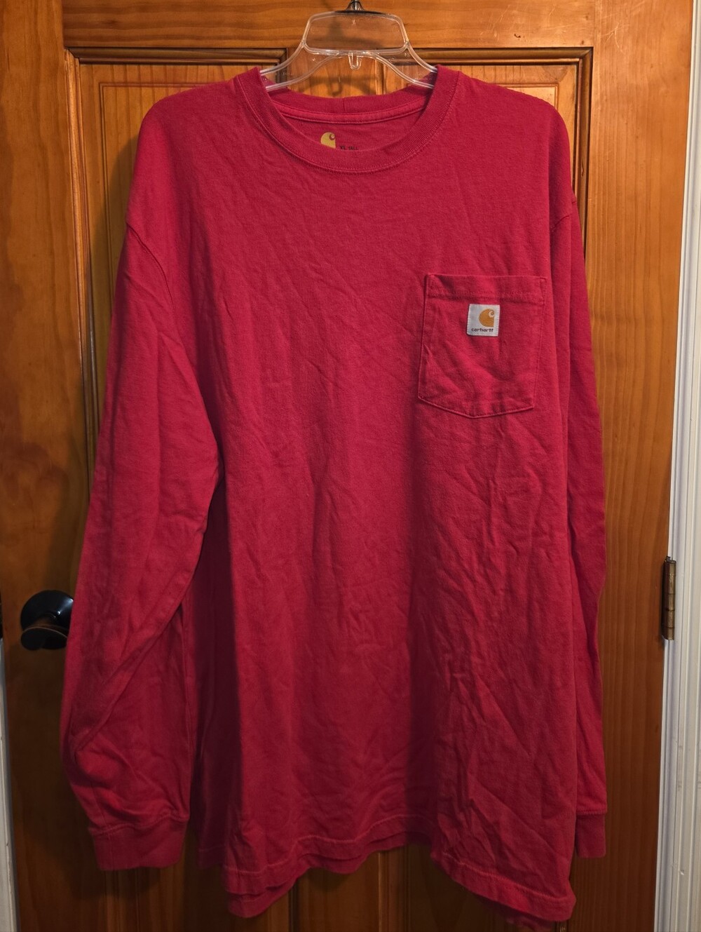 Men's Carhartt XL TALL Red Long Sleeve Shirt